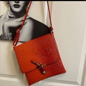 Faux Ostrich Crossbody Bag